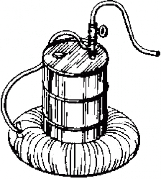 A 55-gallon drum biogas digester.